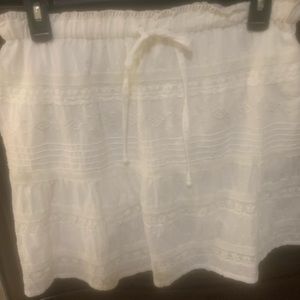 Anthropologie Kopal white embroidered/lace skirt